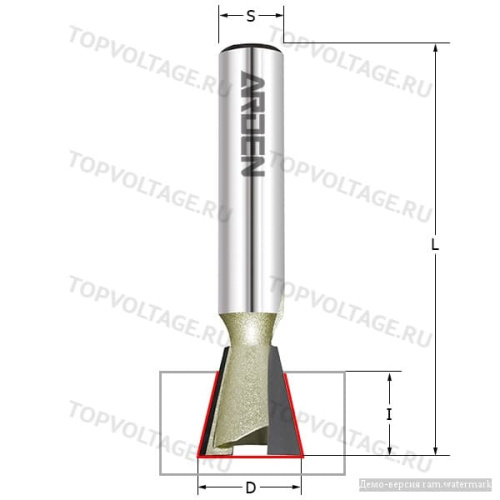 Фреза ласточкин хвост 9гр Z=2 S=8x32 D=9,5x9,5x41,5 ARDEN 206811 — TOPVOLTAGE