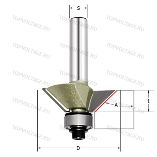 Фреза для снятия фаски 45гр. (нижний подшипник) Z=2 D=25,4x6,38 S=8 ARDEN 306811