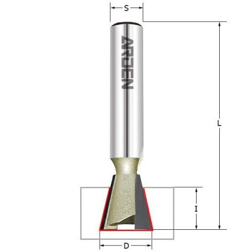 Фреза ласточкин хвост 14гр Z=2 S=8 D=12,7x12,7 ARDEN 206821 — TOPVOLTAGE
